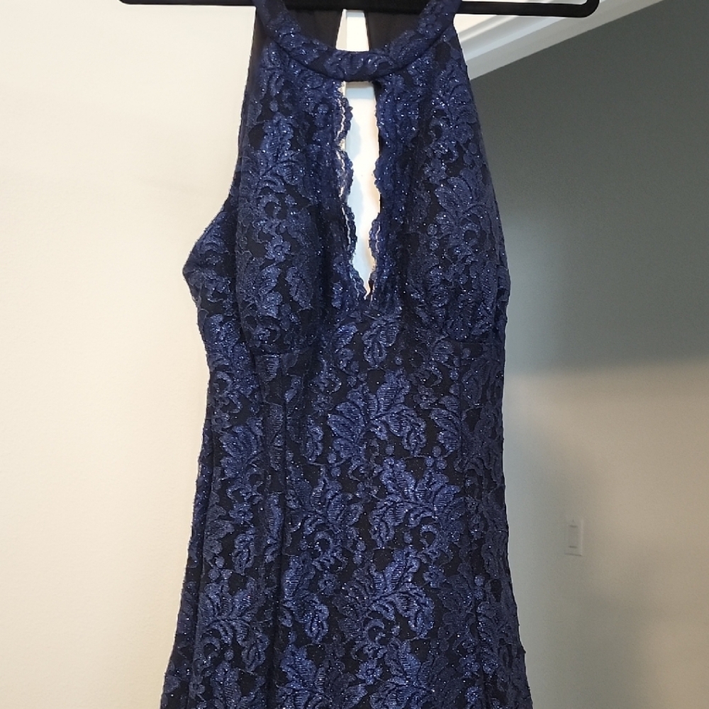 R & M Richards Royal Blue Lace Dress